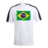 CAMISETA TÉCNICA FRANJA MANGAS NEGRA bandera brasil pais gobierno brasileño personalizada