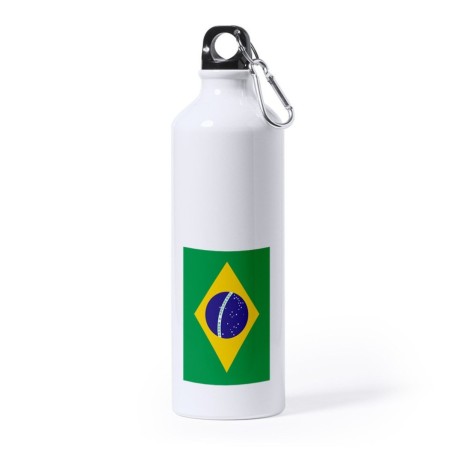 BIDON GRANDE 800 ML ACERO INOXIDABLE bandera brasil pais gobierno brasileño deporte deportivo mosqueton botella