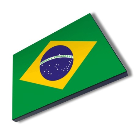 PANEL FOTOGRÁFICO DECORATIVO bandera brasil pais gobierno brasileño cuadro acabado brillante elegante pared