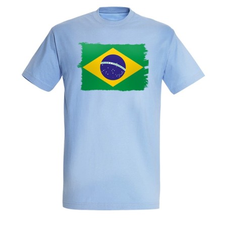 CAMISETA AZUL CIELO bandera brasil pais gobierno brasileño moda verano personalizada