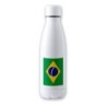 BIDON TÉRMICO AISLANTE 700 ML ACERO INOXIDABLE bandera brasil pais gobierno brasileño botella termo deportivo