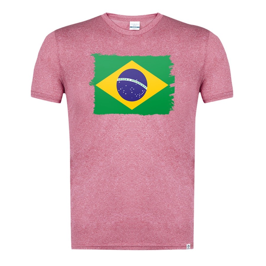 CAMISETA ROJA MEZCLA bandera brasil pais gobierno brasileño moda verano tshirt