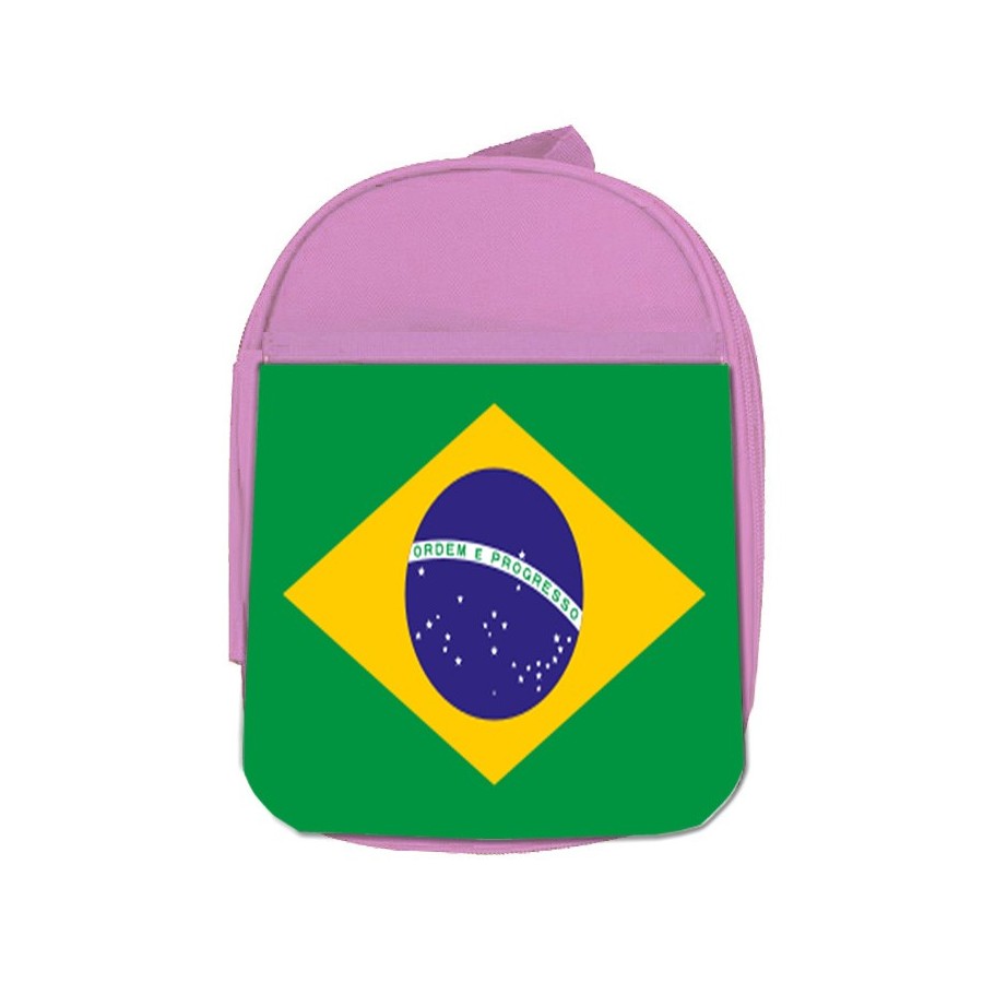 MOCHILA ROSA bandera brasil pais gobierno brasileño escolar personalizado picnic excursión deporte