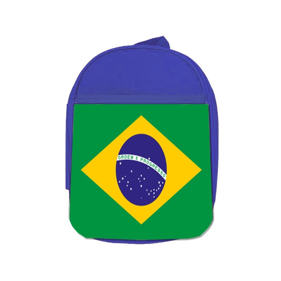 MOCHILA AZUL bandera brasil pais gobierno brasileño escolar personalizado picnic excursión deporte