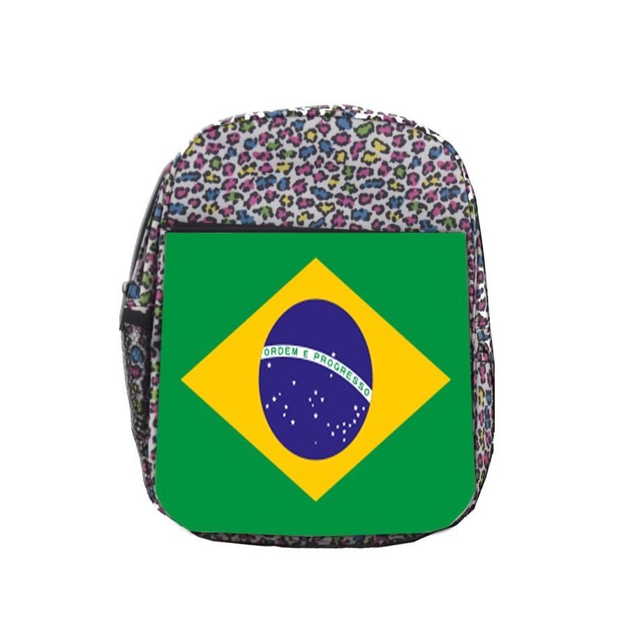 MOCHILA LUNARES ESTAMPADO bandera brasil pais gobierno brasileño escolar personalizado picnic excursión deporte