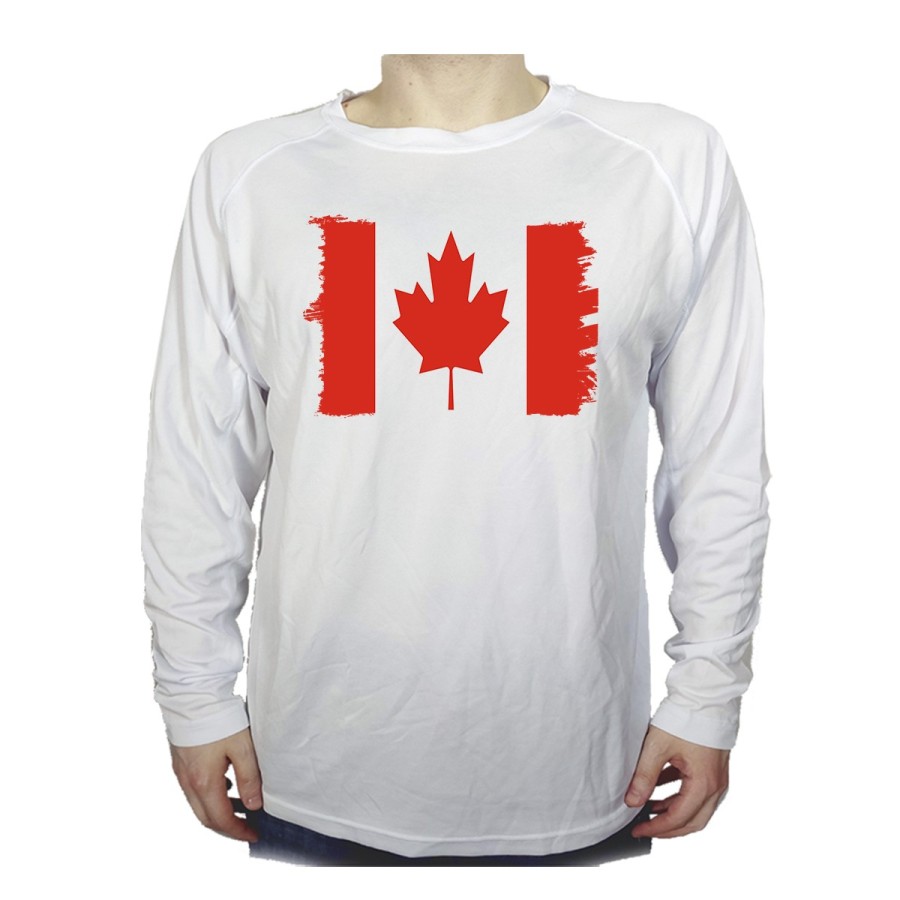 CAMISETA MANGA LARGA bandera canada pais gobierno canadiense personalizada