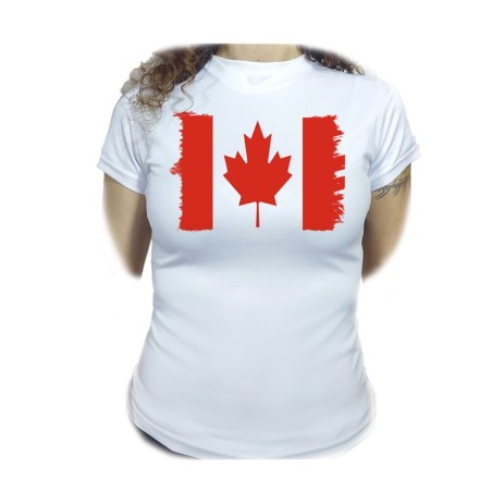 CAMISETA MUJER bandera canada pais gobierno canadiense moda personalizada