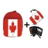 PACK MOCHILA ROJA Y ESTUCHE bandera canada pais gobierno canadiense material escolar