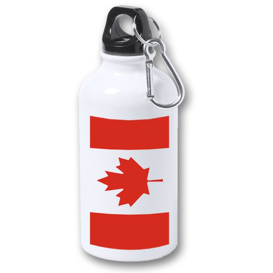 BIDON 400ML METALICO bandera canada pais gobierno canadiense para viaje y deporte