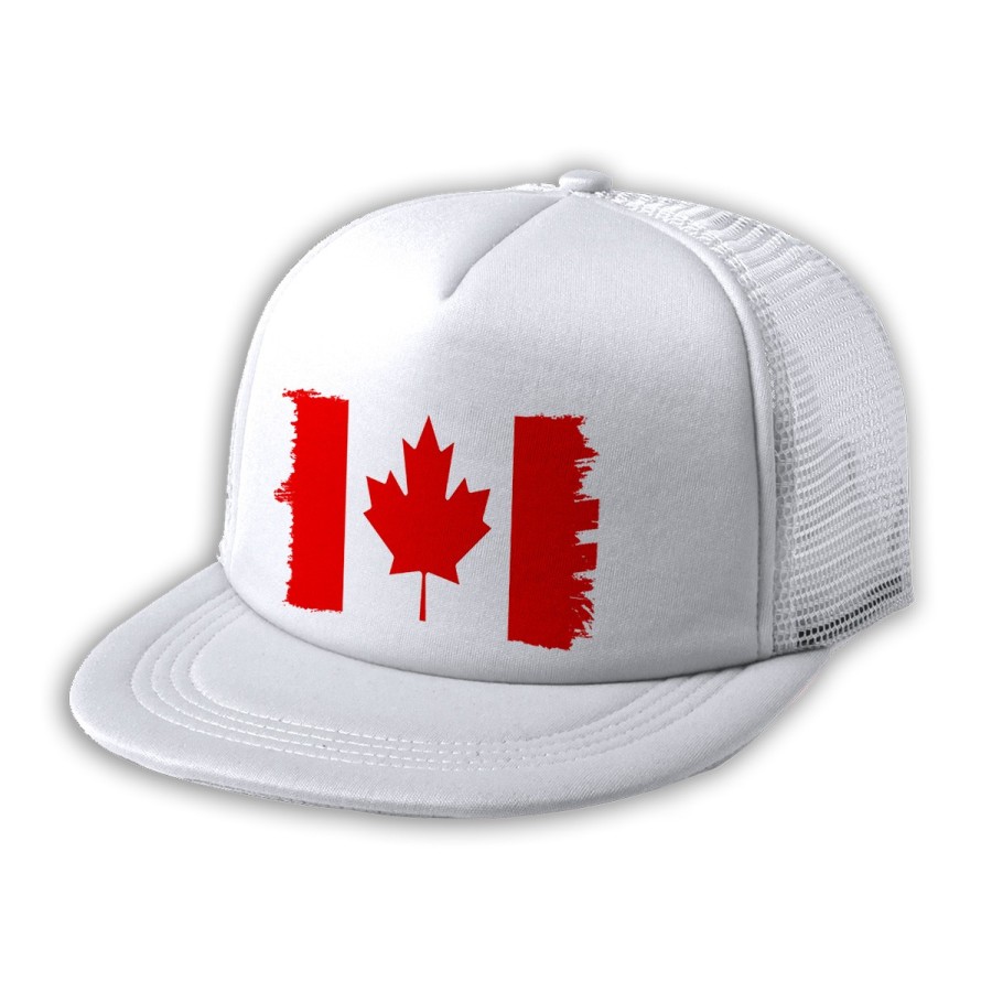 GORRA 5 PANELES REDECILLA TRASERA bandera canada pais gobierno canadiense estilo rapero