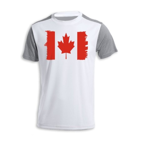 CAMISETA DISEÑO BICOLOR bandera canada pais gobierno canadiense personalizada