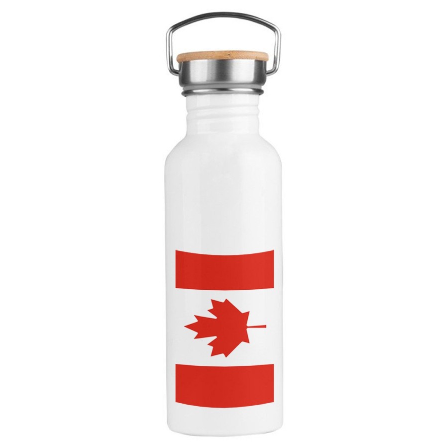 BIDON 750 ML ACERO INOXIDABLE ESTILO RETRO bandera canada pais gobierno canadiense deporte deportivo botella