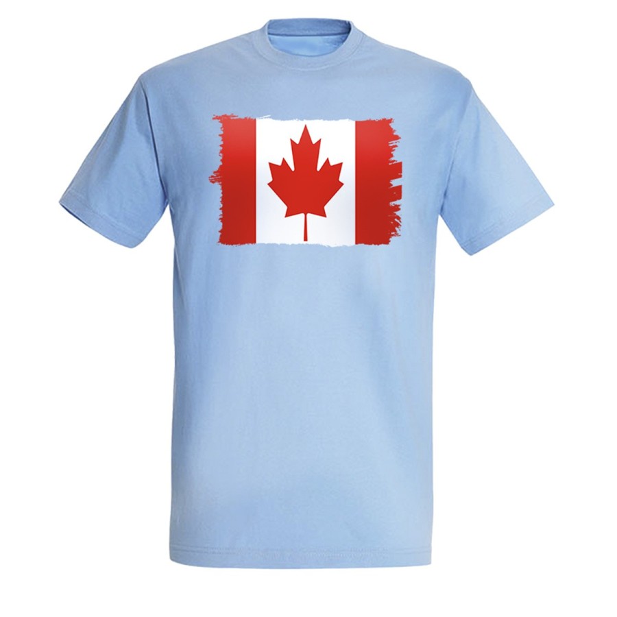 CAMISETA AZUL CIELO bandera canada pais gobierno canadiense moda verano personalizada