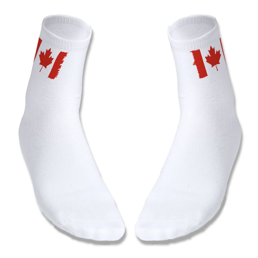 PAR DE CALCETINES SUAVES TALLA S-M bandera canada pais gobierno canadiense deportivos moda poliester