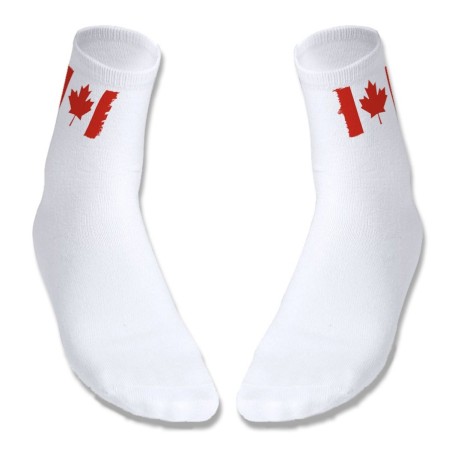 PAR DE CALCETINES SUAVES TALLA S-M bandera canada pais gobierno canadiense deportivos moda poliester