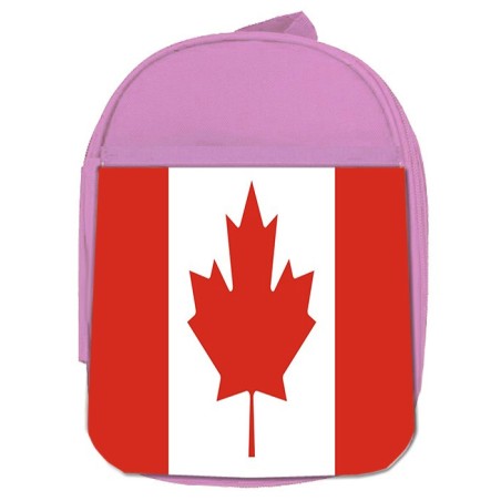 MOCHILA ROSA bandera canada pais gobierno canadiense escolar personalizado picnic excursión deporte