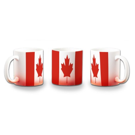 TAZA CON DEGRADADO bandera canada pais gobierno canadiense color personalizada