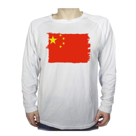 CAMISETA MANGA LARGA bandera china pais gobierno chino chinos personalizada