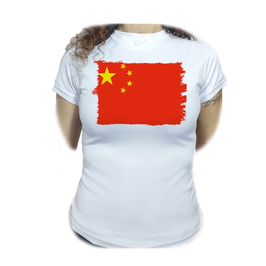 CAMISETA MUJER bandera china pais gobierno chino chinos moda personalizada