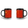 TAZA COMPLETAMENTE NEGRA bandera china pais gobierno chino chinos personalizada