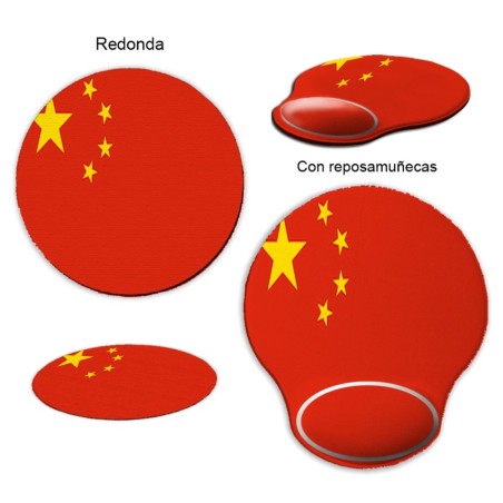 ALFOMBRILLA REDONDEADA bandera china pais gobierno chino chinos curva curvada reposamuñecas pc raton