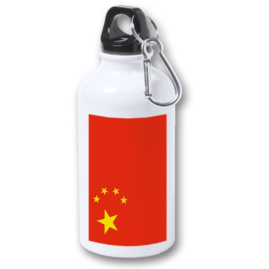 BIDON 400ML METALICO bandera china pais gobierno chino chinos para viaje y deporte