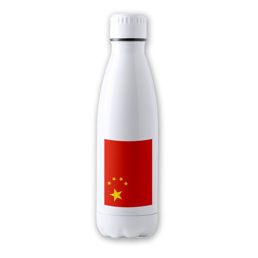 BIDON 700 ML ACERO INOXIDABLE bandera china pais gobierno chino chinos tapon seguridad botella