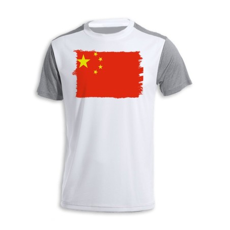 CAMISETA DISEÑO BICOLOR bandera china pais gobierno chino chinos personalizada