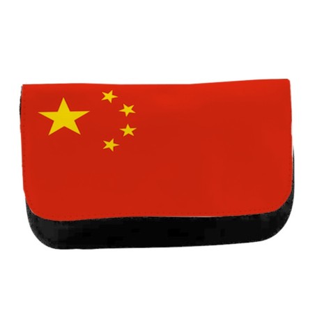 ESTUCHE NECESER DE LONA bandera china pais gobierno chino chinos unisex negro bolsa aseo multiusos