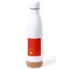 BIDON 750 ML ACERO INOXIDABLE ADORNO DE CORCHO bandera china pais gobierno chino chinos tapon botella