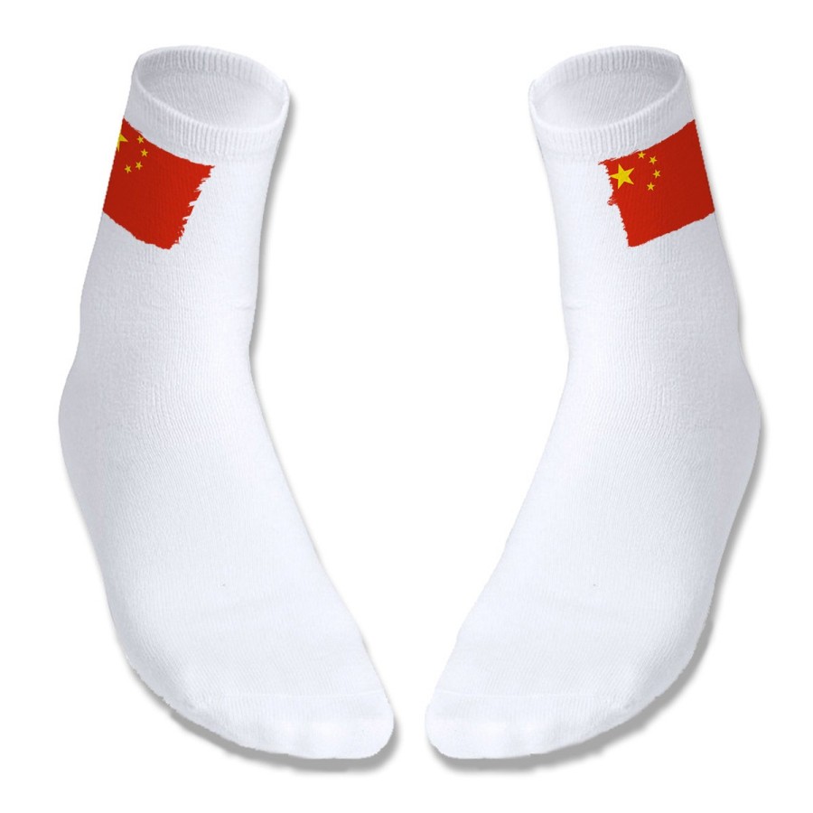 PAR DE CALCETINES SUAVES TALLA S-M bandera china pais gobierno chino chinos deportivos moda poliester