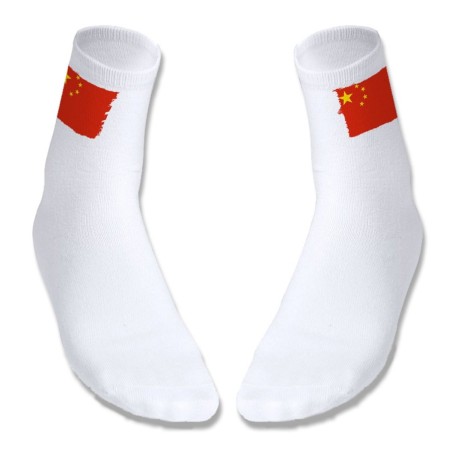 PAR DE CALCETINES SUAVES TALLA S-M bandera china pais gobierno chino chinos deportivos moda poliester