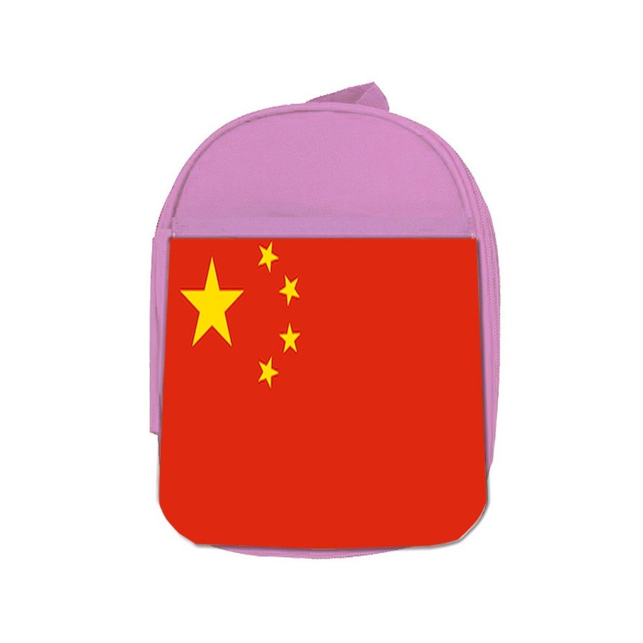 MOCHILA ROSA bandera china pais gobierno chino chinos escolar personalizado picnic excursión deporte