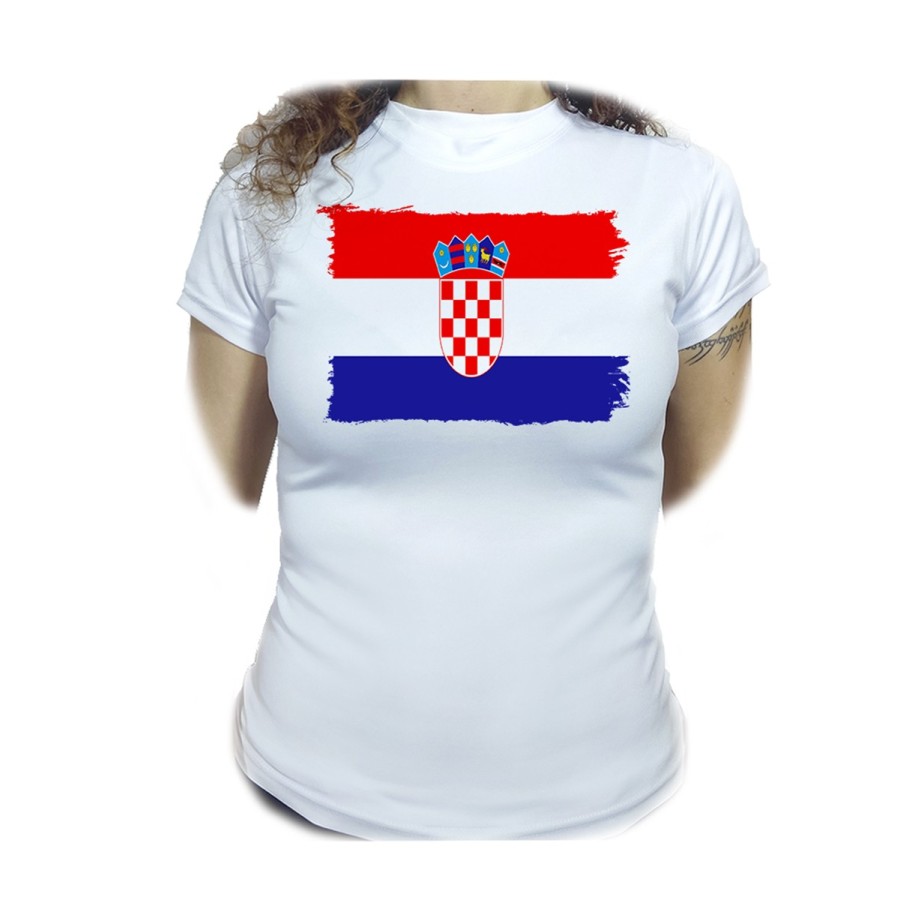 CAMISETA MUJER bandera croacia pais gobierno croata moda personalizada