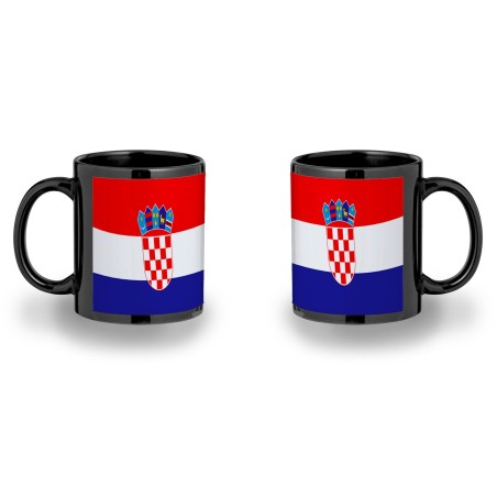 TAZA COMPLETAMENTE NEGRA bandera croacia pais gobierno croata personalizada