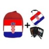 PACK MOCHILA ROJA Y ESTUCHE bandera croacia pais gobierno croata material escolar