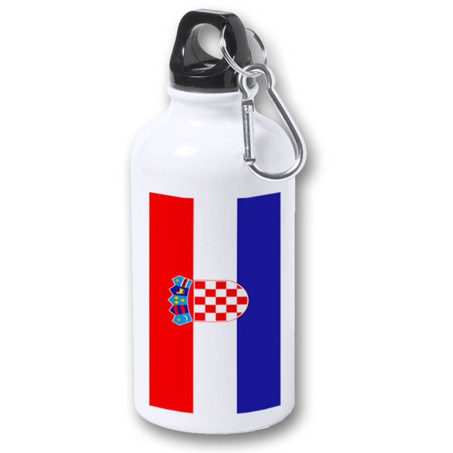 BIDON 400ML METALICO bandera croacia pais gobierno croata para viaje y deporte