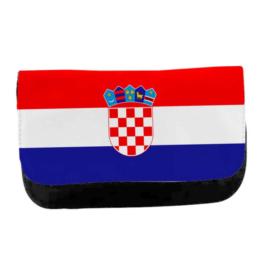 ESTUCHE NECESER DE LONA bandera croacia pais gobierno croata unisex negro bolsa aseo multiusos