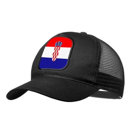 GORRA NEGRA CON REJILLA bandera croacia pais gobierno croata moda deporte