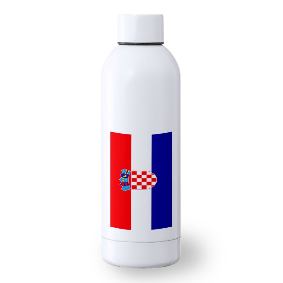 BIDON 500 ML ACERO INOXIDABLE bandera croacia pais gobierno croata deporte deportivo botella senderismo