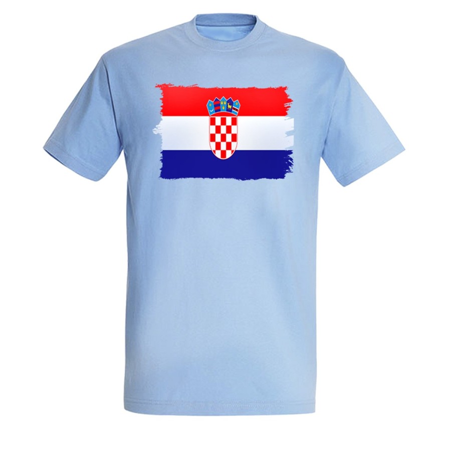 CAMISETA AZUL CIELO bandera croacia pais gobierno croata moda verano personalizada