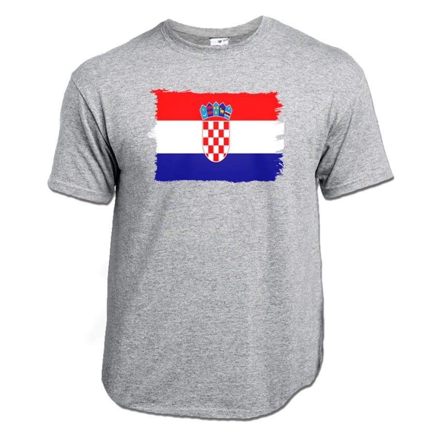 CAMISETA GRIS MEZCLA bandera croacia pais gobierno croata moda verano personalizada