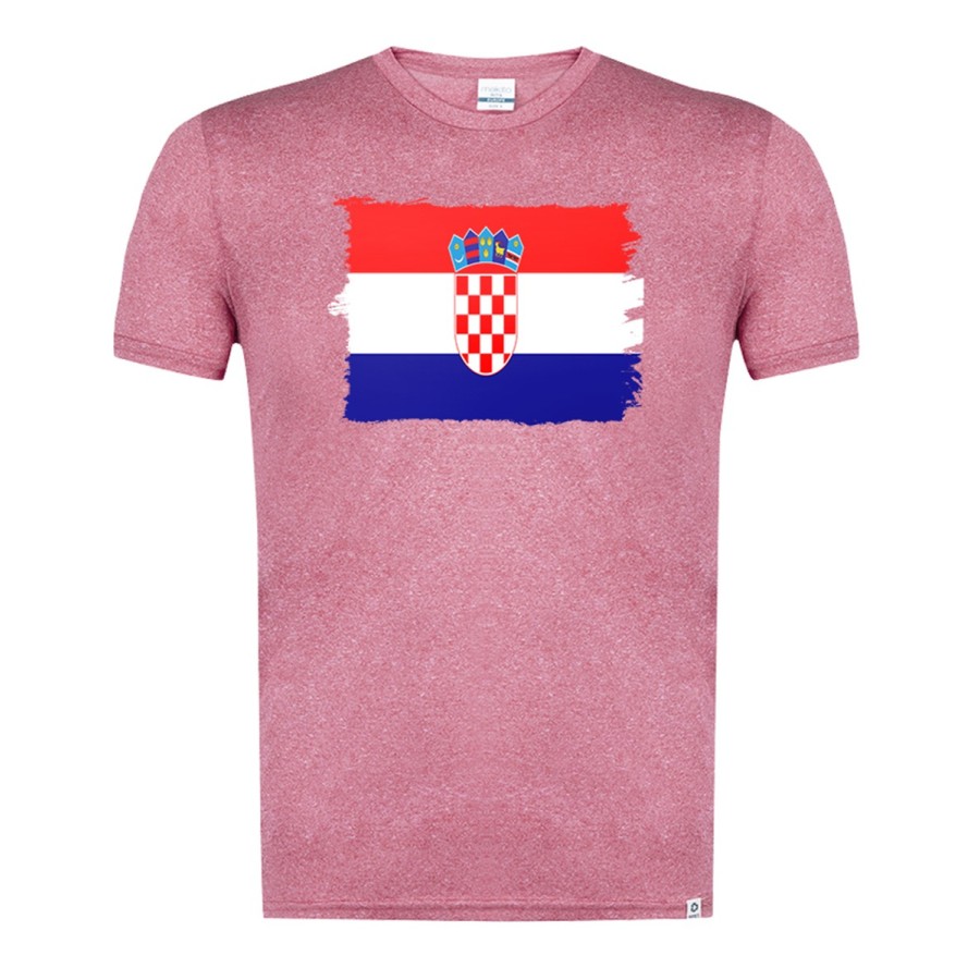 CAMISETA ROJA MEZCLA bandera croacia pais gobierno croata moda verano tshirt