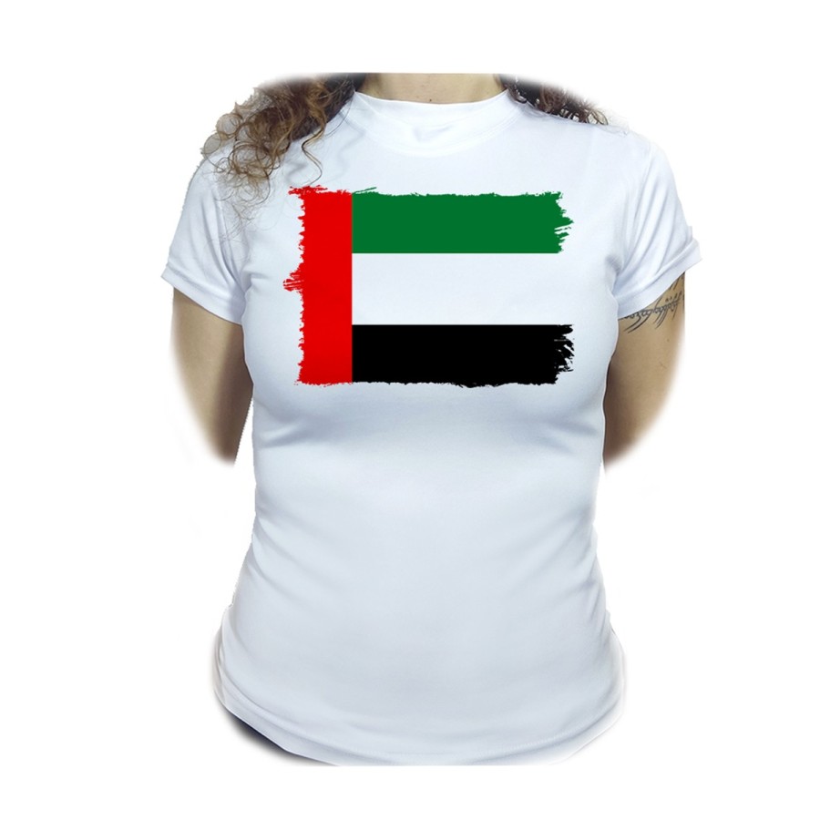 CAMISETA MUJER bandera emiratos arabes unidos pais oriente moda personalizada