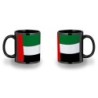 TAZA COMPLETAMENTE NEGRA bandera emiratos arabes unidos pais oriente personalizada