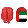 PACK MOCHILA ROJA Y ESTUCHE bandera emiratos arabes unidos pais oriente material escolar