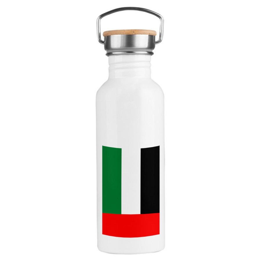 BIDON 750 ML ACERO INOXIDABLE ESTILO RETRO bandera emiratos arabes unidos pais oriente deporte deportivo botella