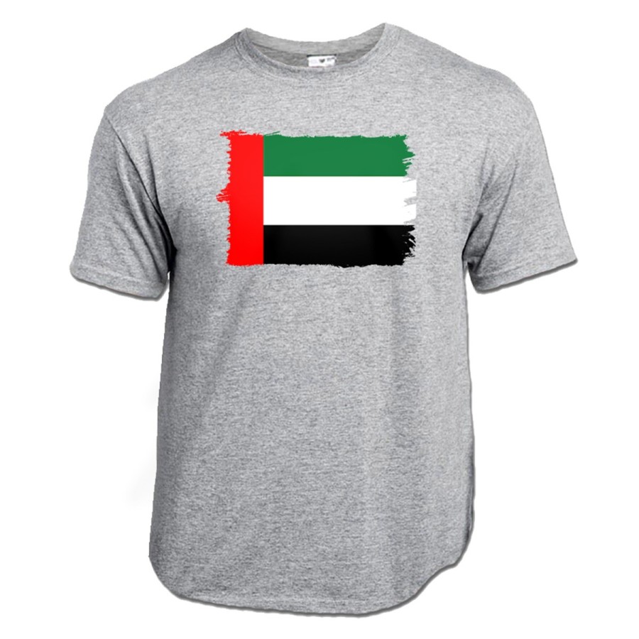 CAMISETA GRIS MEZCLA bandera emiratos arabes unidos pais oriente moda verano personalizada