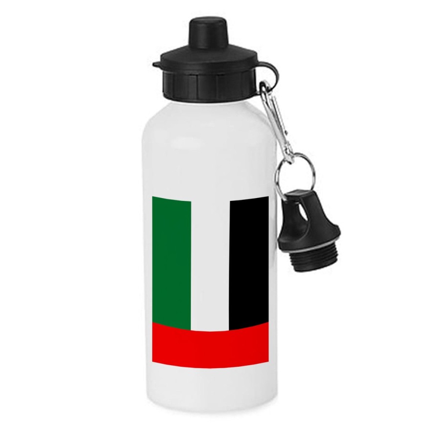 BIDON 600 ML ACERO INOXIDABLE CON CHUPON bandera emiratos arabes unidos pais oriente escolar deporte bicicleta