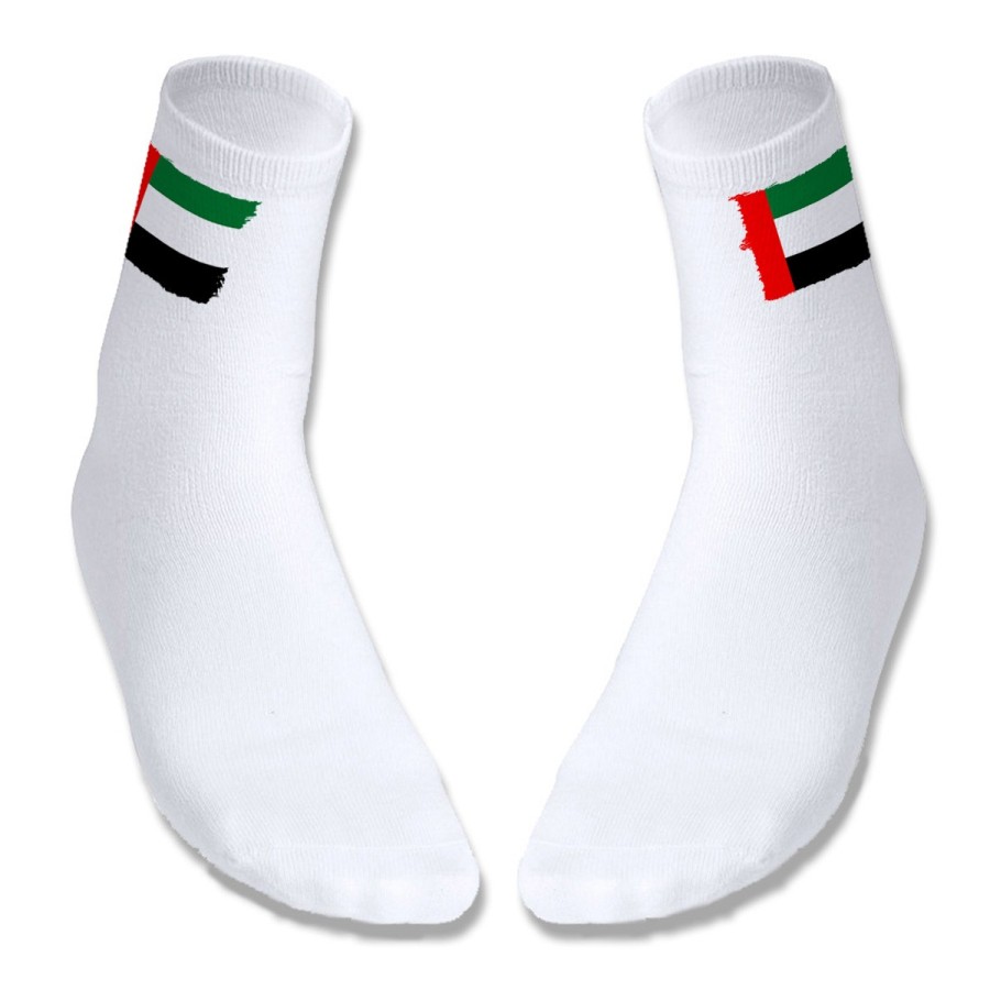 PAR DE CALCETINES SUAVES TALLA S-M bandera emiratos arabes unidos pais oriente deportivos moda poliester